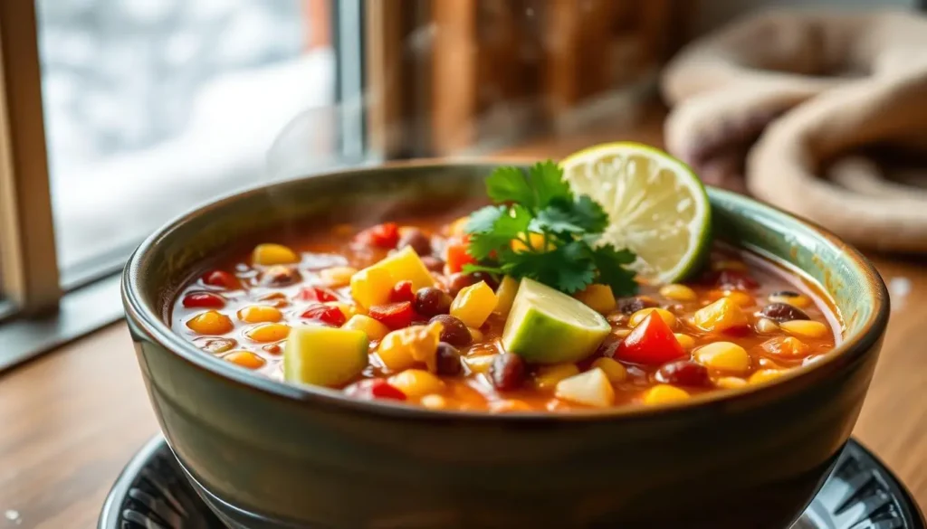 15 Best Taco Soup Frios Recipe Variations for Cozy Winter Nights 1 Taco soup frios in a bowl with melted cheese and crispy tortilla chips on the side.